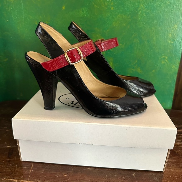 VTG Steve Madden Ninah Women’s Black and Red Patent Heels Sz 9 with Box - Picture 3 of 12